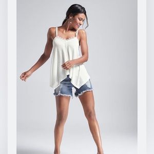 Venus spaghetti string, white tank top